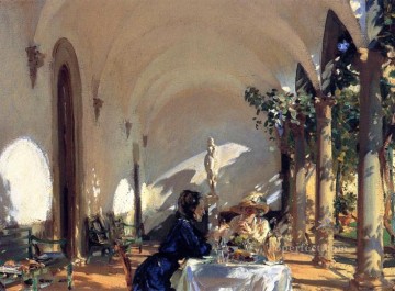 John Singer Sargent Painting - Breakfast in the Loggia John Singer Sargent